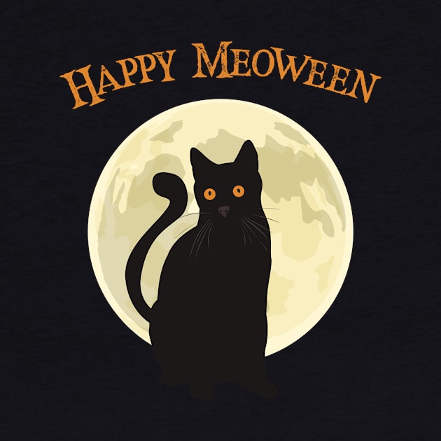 Happy Meoween Black Cat Halloween by RJCatch